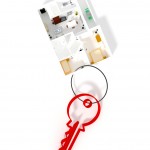 Keyring with a shape of a small apartment