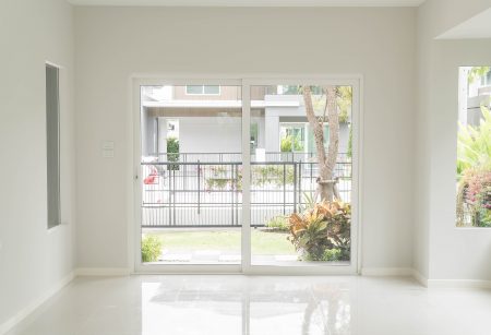 empty door in living room interior background